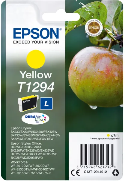 Epson T1294 C13T12944012 Yellow Ink Cartridge, 545 Pages
