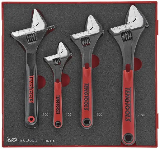 Teng Tools adjustable spanner set TEDADJ4 with 4 pieces