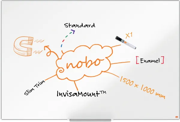 Nobo Impression Pro enamelled whiteboard 150x100cm white