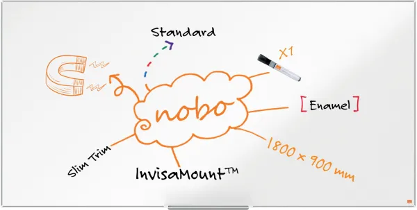Nobo Impression Pro enamelled whiteboard 180x90cm white