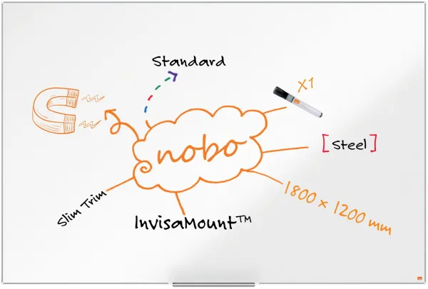 Nobo Impression Pro steel whiteboard 180x120cm white